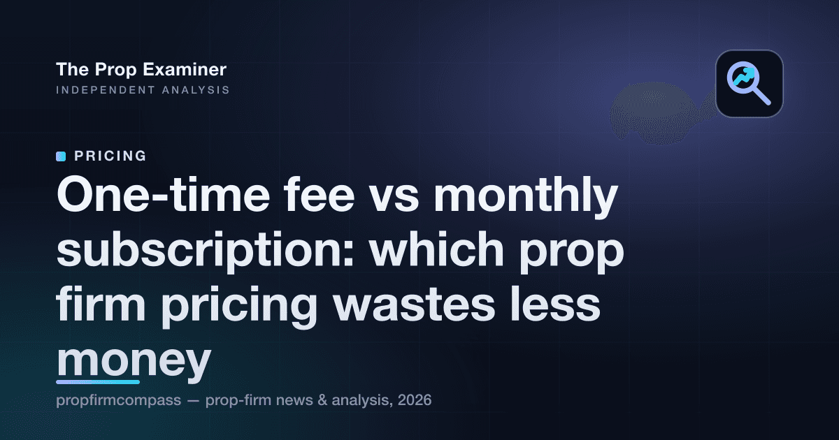One-time fee vs monthly subscription: which prop firm pricing wastes less money