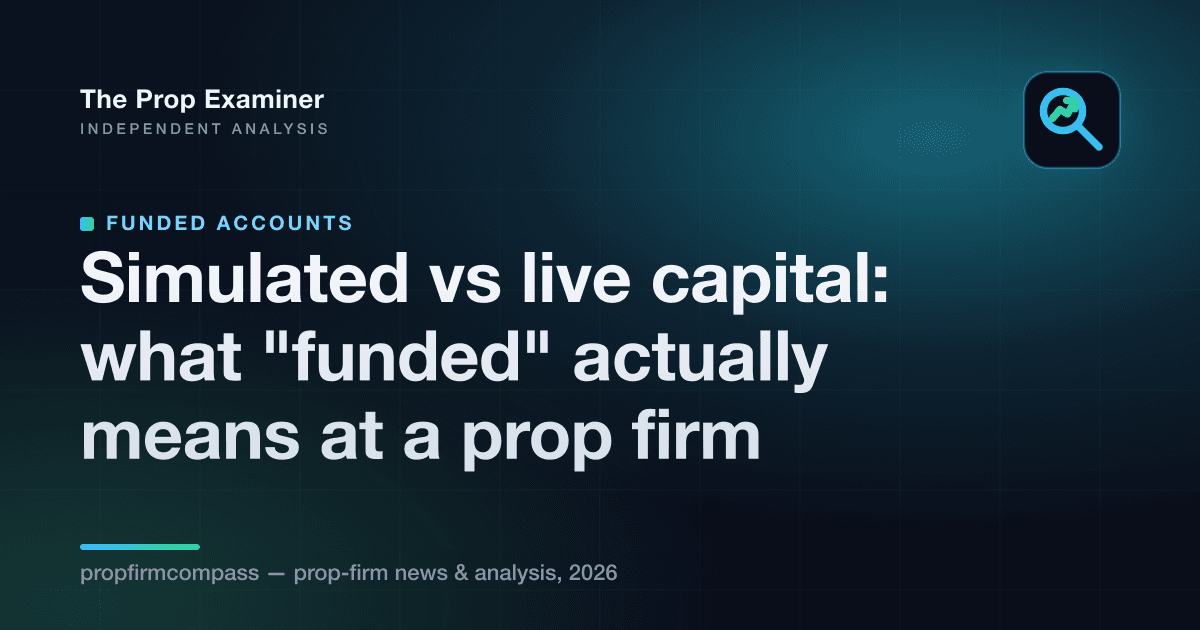 Simulated vs live capital: what "funded" actually means at a prop firm