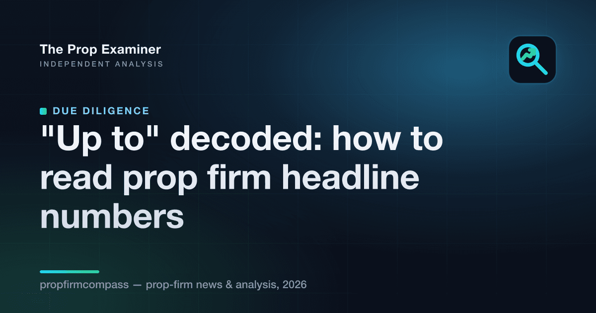 "Up to" decoded: how to read prop firm headline numbers