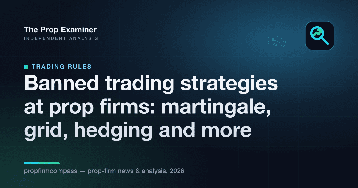 Banned trading strategies at prop firms: martingale, grid, hedging and more