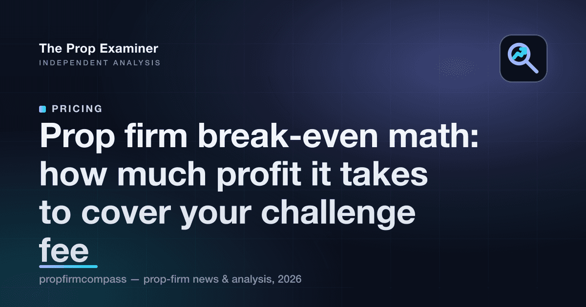 Prop firm break-even math: how much profit it takes to cover your challenge fee