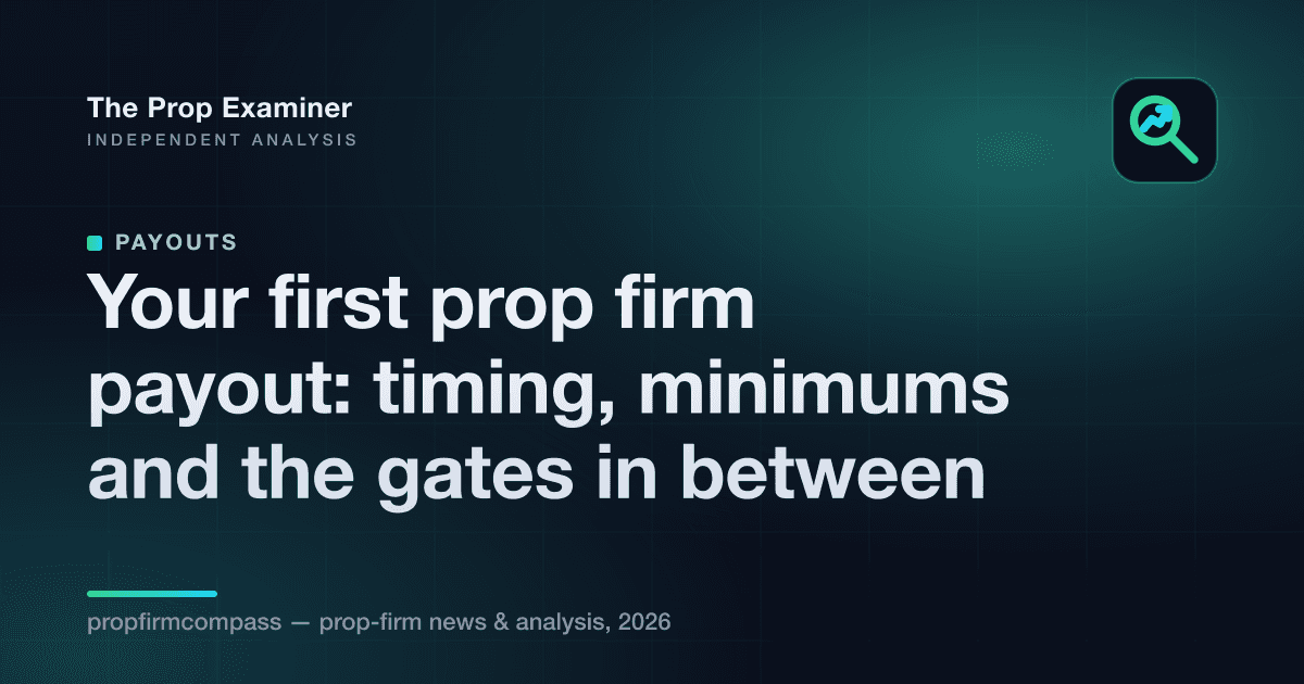 Your first prop firm payout: timing, minimums and the gates in between